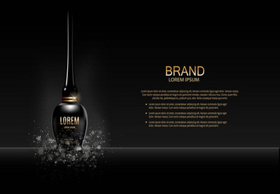 睫毛膏產品系列 3D逼真矢量插畫廣告設計